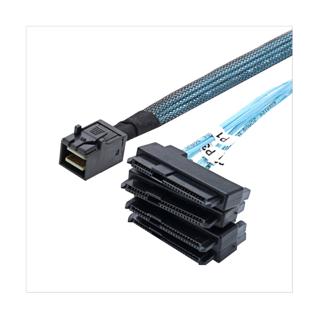 Mini SAS HD 12G SFF8643 to 4 SAS 29 Pin SFF8482 Cable Connectors with 15 Pin SATA Power Connector Controller