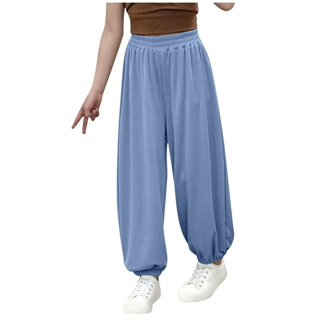 Odeerbi 6M-13Y Niñas Pantalones de Chándal de Algodón Workout Athletic Sports Jogger Pantalones Verano Transpirable Joggers