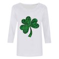 thumbnail image 4 of successthop Green Womens Plus Size Tops 3/4 Sleeve Loose St Patricks Day Crew Neck Polyester Casual St. Patricks Day Blouse Tops for Irish Themed Gifts 5XL, 4 of 4