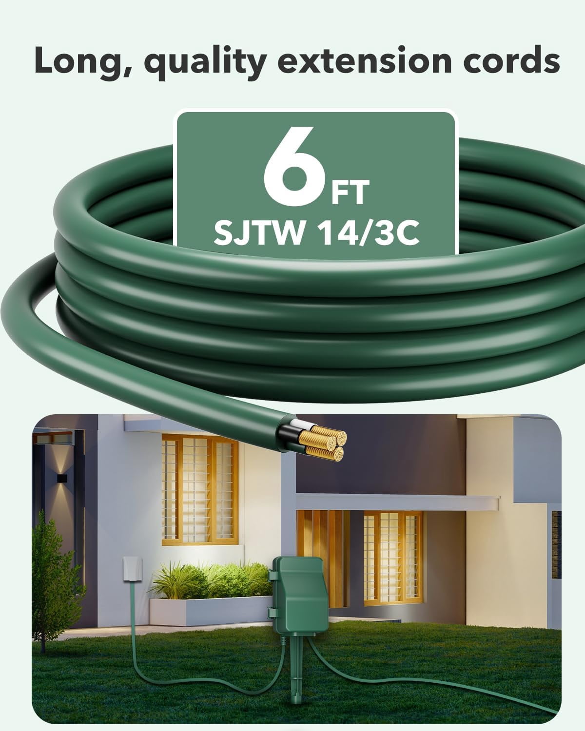 BN-LINK 7 Day Heavy Duty Outdoor Digital Stake Timer, 6 Outlets, Weatherproof, BNC-U3S, Perfect for Outdoor Lights, Sprinklers, Christmas Lights