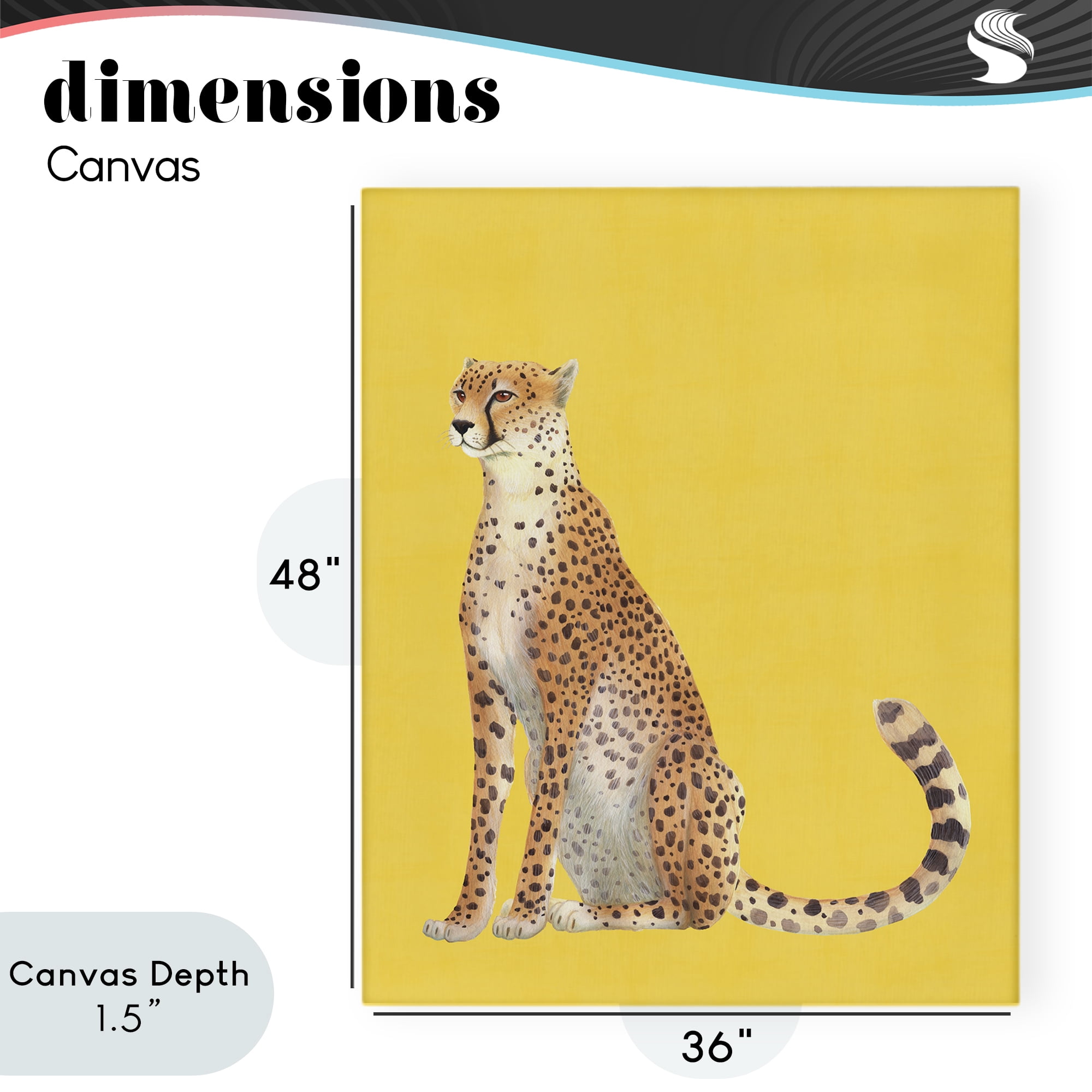 Stupell Industries Cheetah on Vibrant Yellow Canvas Wall Art, design by Karolina Sato