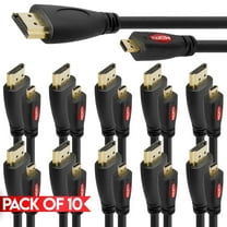 Cmple - [10 PACK] 6 Feet Micro HDMI Cable HDMI D-Male to A-Male Cord, 4K 60Hz, Compatible with GoPro Hero 5 6 7 8, Nikon b500, EOS M50, ThinkPad 10 8, ZenBook UX305UA, Yoga 700 710, 710s
