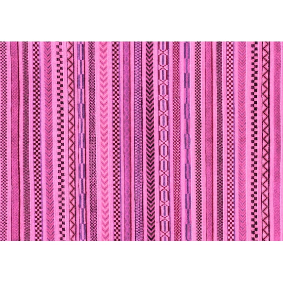 Ahgly Company Indoor Rectangle Abstract Pink Modern Area Rugs, 5' x 7'
