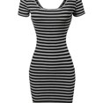 thumbnail image 3 of FashionOutfit Women's Short Sleeve Rib Striped Dress, 3 of 3