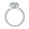 thumbnail image 4 of 1 Carat Round Cut Diamond Halo Moissanite Engagement Ring In 18k White Gold Plating Over Silver, 4 of 4