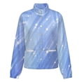 thumbnail image 5 of Jackets for Women Winter Coat Jackets Flannel Stand Collar Jacket(Bright Abstract Blue Background with Glitter And Stars,Size:S-4XL), 5 of 7