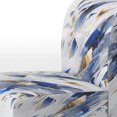 thumbnail image 4 of Designart "Cubist Kaléidoscope en Bleu et Blanc III" Chaise d'Appoint Rembourrée Cubisme Bleu - Fauteuil Moderne pour Salon, 4 of 7