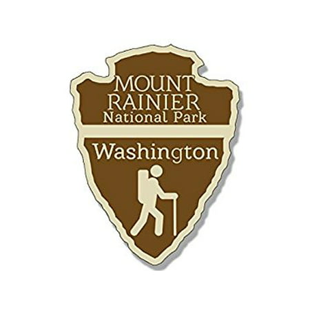 Arrowhead Shaped MOUNT RAINIER National Park Sticker Decal (rv hike washington wa) 3 x 4