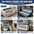 thumbnail image 6 of Chririnla Blue Ombre Wildflower, Elastic Rv Folding Sofa Bed Cover Suitable for Travel Trips, Pet Friendly Machine Washable Jackknife Sofa Protector, 6 of 7
