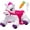 Pink, variant on Xuanlur 12V Unicorn Ride on Toy for Toddlers, Interactive Battery Powered Electric Car w/Glowing Horn & Magic Sounds, Carrot Toy, Comb, Plush Mane, Ride on Horse for Kids Ages 1.5-3 Years Old, Pink