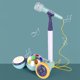 thumbnail image 1 of Máquina de karaoke para niños, instrumentos de batería, juguetes musicales para niños (micrófono único azul), 1 of 6
