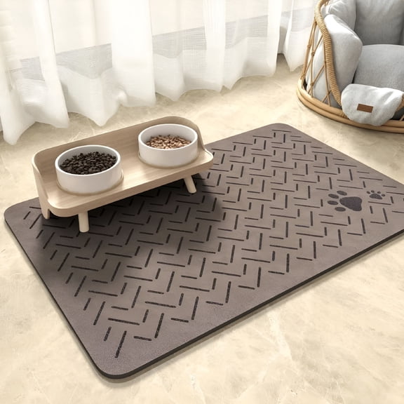 GASTROPOD Absorbent Pet Feeding Mat-No Stains Quick Dry Dog Mat for Food and Water Bowl-Rubber Backing Dog Food Mat for Messy Drinkers