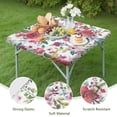 thumbnail image 4 of Flower Print Elastic Fitted Tablecloth - Watercolor Flowers Pattern Square Table Cover, Windproof Snug Fit Outdoor Picnic Table Protector, Washable Cute flowers Design (34x34 Inches), 4 of 6