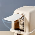 thumbnail image 4 of HANAMYA Large Cat Litter Box with Scoop, Front Entry, Khaki, 4 of 10