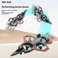 thumbnail image 2 of Remote Control Stunt Fighter Jet - Foam RC Plane with 360 LED Lights, Auto Hover & Drop Jets - Fun Drone Toy for Indoor & Outdoor Play, 10.2*7.1in, Red, 2 of 3