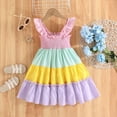 thumbnail image 5 of Girls' Dresses Summer Toddler Kids Girls Casual Dress Colorful Print Sundress Lightweight Breathable Play Wear Toddler Dresses Multicolour 18 Months-24 Months, 5 of 6