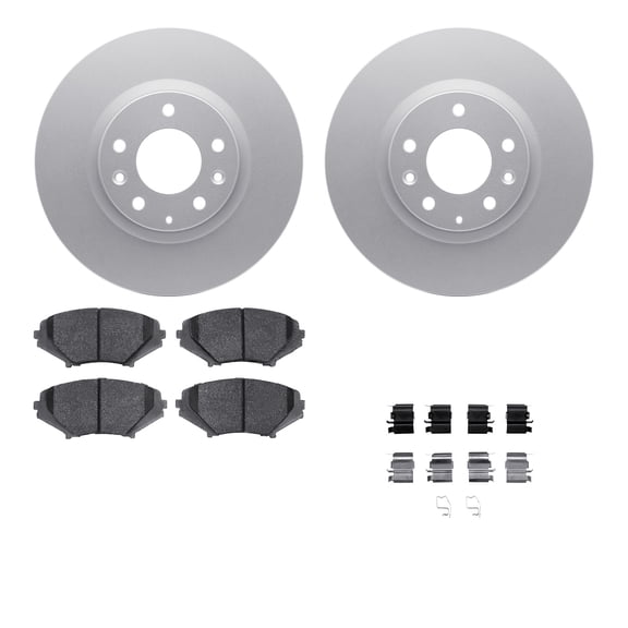 Dynamic Friction Company Front Geospec Brake Rotors with 5000 Advanced Brake Pads includes Hardware 4512-80069
