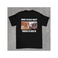 thumbnail image 1 of Camiseta gráfica "Born To Dilly Dally Forced To Lock In" - Camiseta informal holgada de manga corta y cuello redondo para hombre, color negro, 1 of 6