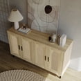 thumbnail image 4 of Buffet Storage Cabinet with Rattan Decorating Living Room Wood Kitchen Sideboard Accent Cabinet, 4 of 6