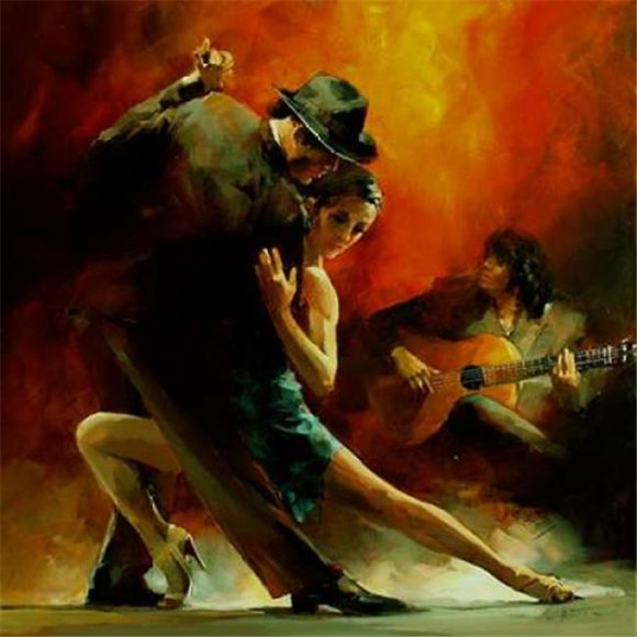 ArtLine PDXGA0100015LARGE Tango Argentino III Poster Print by Willem Haenraets, 24 x 24 - Large