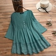 thumbnail image 4 of NECHOLOGY Black Button Down Shirt WomenWomen's Elegant Notch V Neck Sleeveless Blouse Guipure Lace Work Office Solid Top Green 5X-Large, 4 of 5