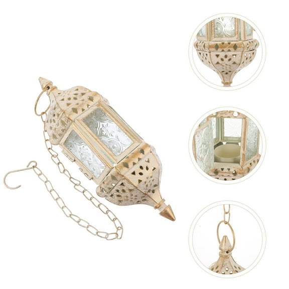 WHAMVOX  Hanging Candleholder Decor Fluted Pillar Candlesticks White