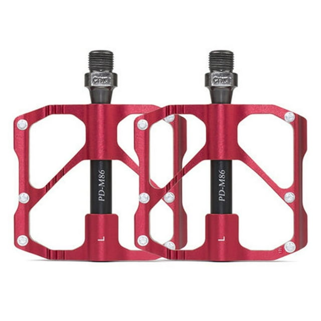 QualitChoice 2 Pcs Pédales de Vélo en Alliage d'Aluminium Antidérapantes Pédales Plates en Alliage Rouge