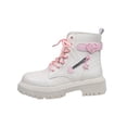 thumbnail image 2 of Women's Love Ankle Boots Combat Boots Lace Up Lug Sole Leather Side Zipper Goth Riding Short Booties, 2 of 6