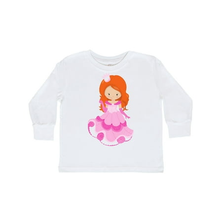 

Inktastic Cute Princess Princess In Pink Dress Orange Hair Gift Toddler Toddler Girl Long Sleeve T-Shirt