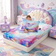 thumbnail image 4 of Manfei Ocean Axolotl Twin Fitted Sheet,Colorful Amphibian Bedding,2-Piece,1 Fitted Sheet and 1 Pillowcase, 4 of 6