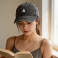 thumbnail image 5 of Byfri Black Halloween Ghost Embroidered Baseball Hat 56-62cm Adjustable Washed Cotton Dad Cap, 5 of 7