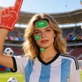 thumbnail image 1 of Tatuajes temporales para aficionados al fútbol | Paquete de 10 calcomanías para rostro y cuerpo para el día del partido, 1 of 6
