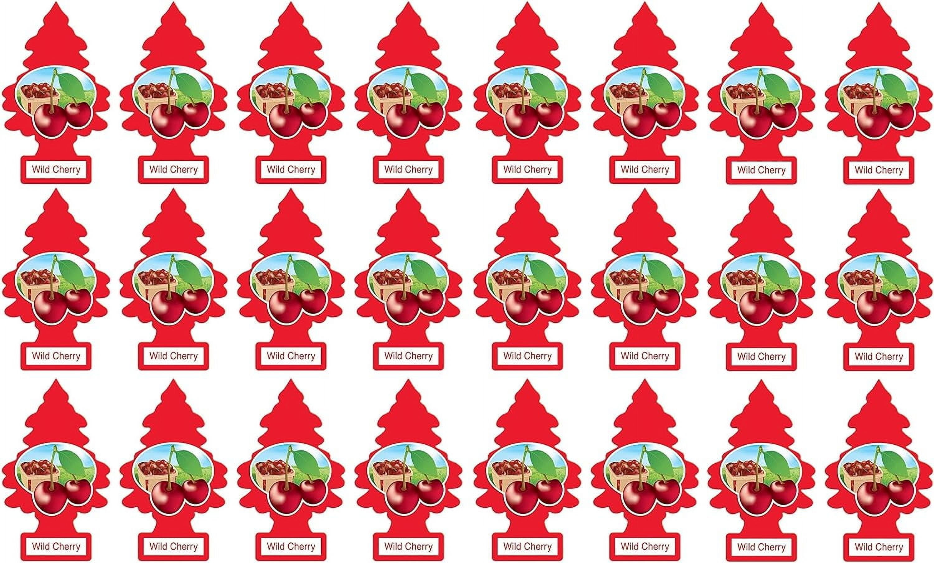 LITTLE TREES Car Air Freshener | Hanging Paper Tree for Home or Car | Wild Cherry | 24 Pack