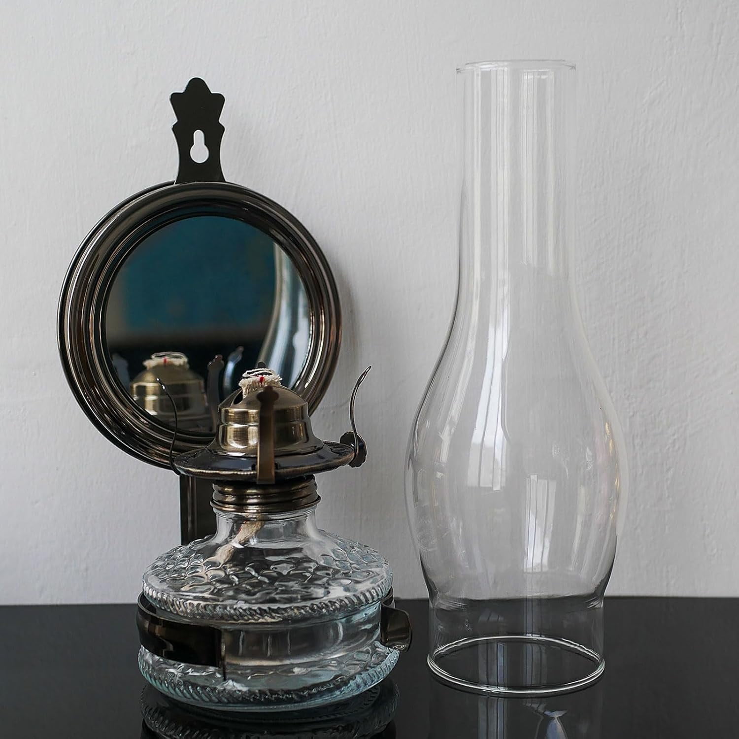 Oil Lamp Chimney 3 Inch Base by 10 Height Kerosene Shade Tall Hurricane Glass Replacement for and Style Lamps, White