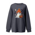 thumbnail image 5 of Halloween Sweatshirt for Women Hoodless Sweatshirt Casual Crewneck Long Sleeve Pullover for Fall Winter Wear Grey M, 5 of 5