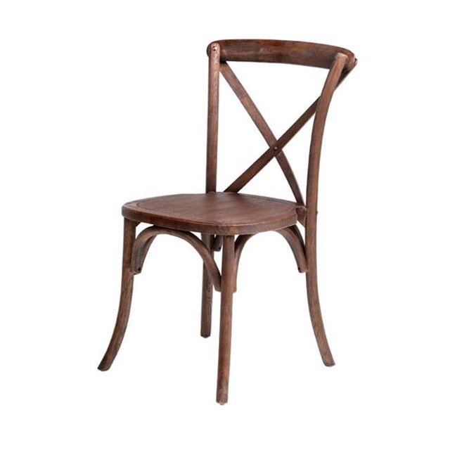 Rustic Sonoma Solid Wood Cross Back Stackable Dining Chair - Marian Fruitwood