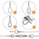 thumbnail image 4 of Kit de suspensión de luces de cadena, cable de acero inoxidable revestido de 20 m para decoraciones de patio y jardín, resistente con tensores ajustables, fácil instalación Kit de suspensión de luces, 4 of 5