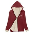 thumbnail image 3 of Womens Fleece Jackets Cute Heart Printed Coats Casual Solid Long Sleeve Tops Loose Comfortable Fall Winter Fashion 2025 Cozy Warm Outerwear, 3 of 6