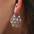 thumbnail image 6 of Jiaroswwei Bohemian Women Hollow Flower Honeycomb Filigree Hoop Earrings Retro Jewelry Gift, 6 of 8