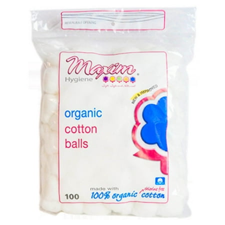 Trim Organic Cotton - Maxim Organic Cotton Balls, 100 Ct