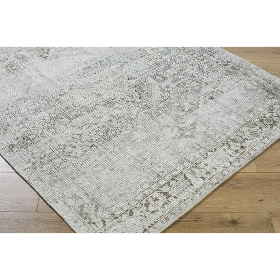 Hauteloom Clodia Living Room, Bedroom Area Rug - Traditional, Transitional - Ivory, Taupe, Charcoal - 2' x 3'