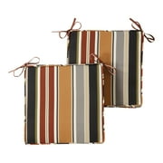 Greendale Home Fashions 18 x 18 in. Brick Stripe Square Outdoor Chair Pad (Set of 2)