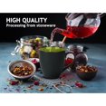 thumbnail image 3 of MIAMIO - 6 x 350 ml Stoneware Coffee Mug/Cup Set - Le Papillon Collection (Black-Green), 3 of 7
