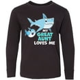 thumbnail image 3 of Inktastic My Great Aunt Loves Me with Cute Sharks Long Sleeve Youth T-Shirt, 3 of 5