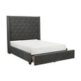 thumbnail image 4 of Lexicon Fairborn Solid Wood Queen Platform Bed with Storage Footboard in Gray, 4 of 5