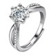 thumbnail image 1 of Anillo ajustable con abertura, circonitas de corte redondo, anillos de boda para mujer, anillos de joyería para mujer, 1 of 6