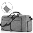 thumbnail image 4 of 40L Travel Duffel Bag, 20" Extra Large Duffle Bag, Foldable Weekender Bag with Shoes Compartment, Water-Proof & Tear Resistant Overnight Bag for Men Women(Gray), 4 of 9
