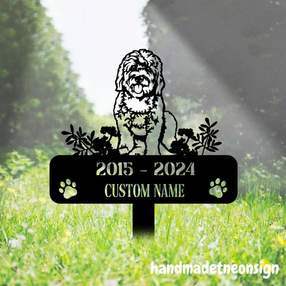 Handmadetneonsign Nova Scotia Duck Tolling Retriever Memorial Metal With Stake, Dog Garden Plaque 71585