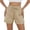 Khaki -BX32, variant on Inglocry Linen Shorts Women Casual Wide Leg High Waisted Summer Shorts Comfy Elastic Waist Beach Shorts with Pockets Sky Blue L