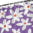 thumbnail image 3 of Purple Daisy Flower White Blooms Pattern Shower Curtain 36"x72" ,Bathroom Decorative Shower Curtains Set with 12 Hooks,Modern Waterproof Washable Shower Curtain, 3 of 6